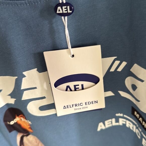 NWT Aelfric Eden Blue Graphic T-Shirt Oversized Tee Unisex XL Short Sleeves Crew - Picture 6 of 9